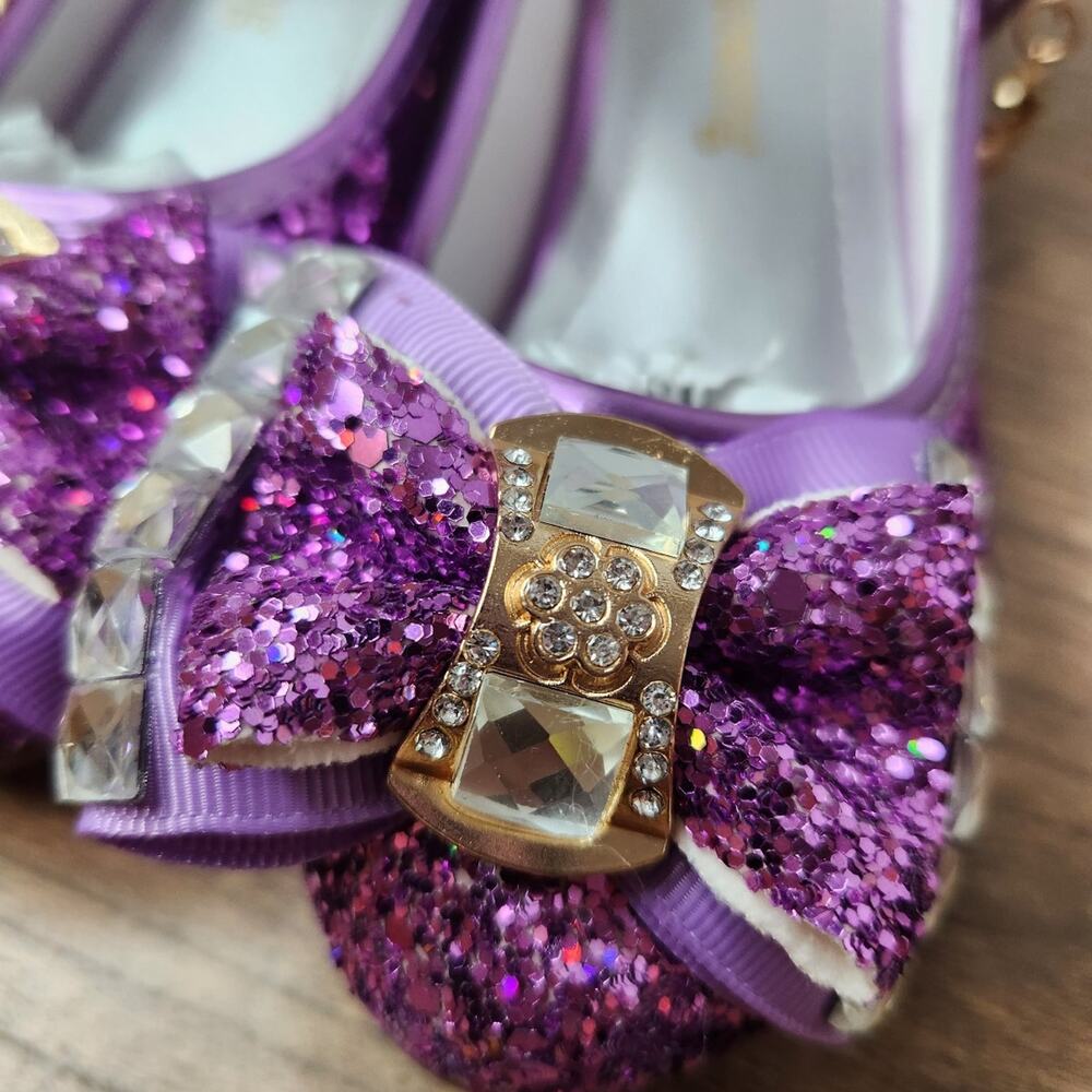 Little girls sparkley heels purple. RIDICULOUSLY cute! Size 10 - Picture 3 of 12